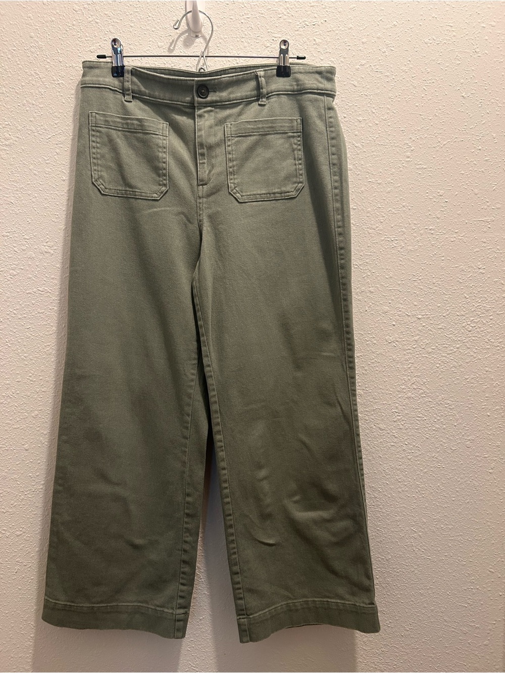 Petite loft outlet Women’s Olive Green Wide-Leg Jeans